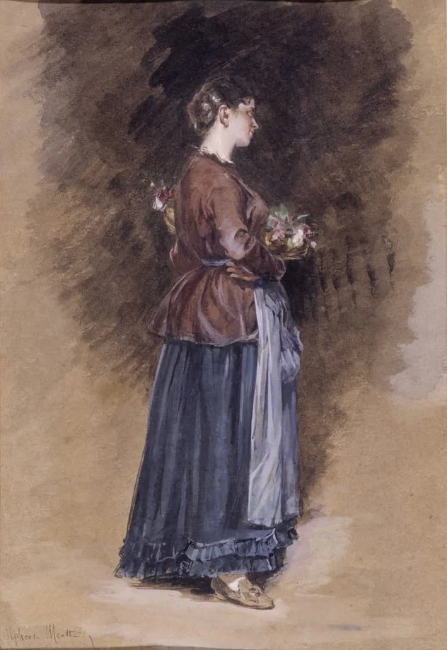 31-Alphonse Moutte-Ragazza con cesto di fiori  